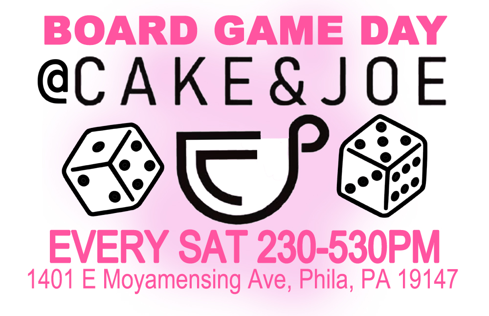 Board Game Day at Cake and Joe Every Saturday