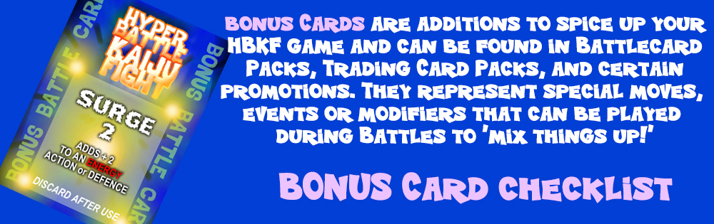 Hyper Kaiju Battle Fight Bonus Cards