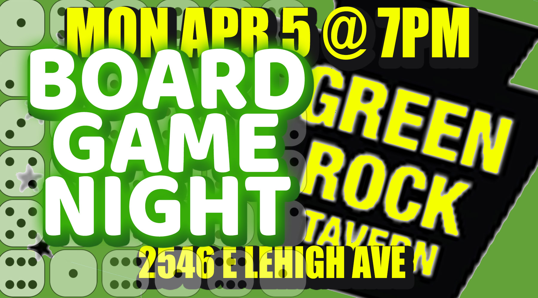 Board Game Night at Green Rock Tavern APR 5